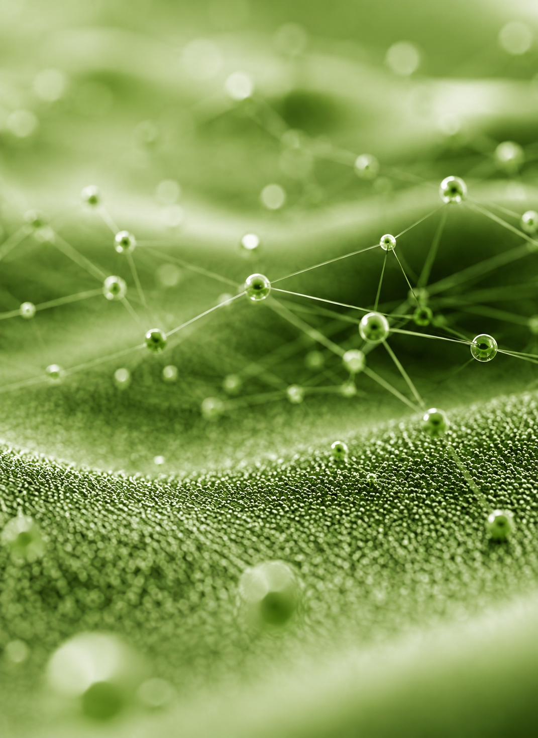 microscopic  elements on green skin